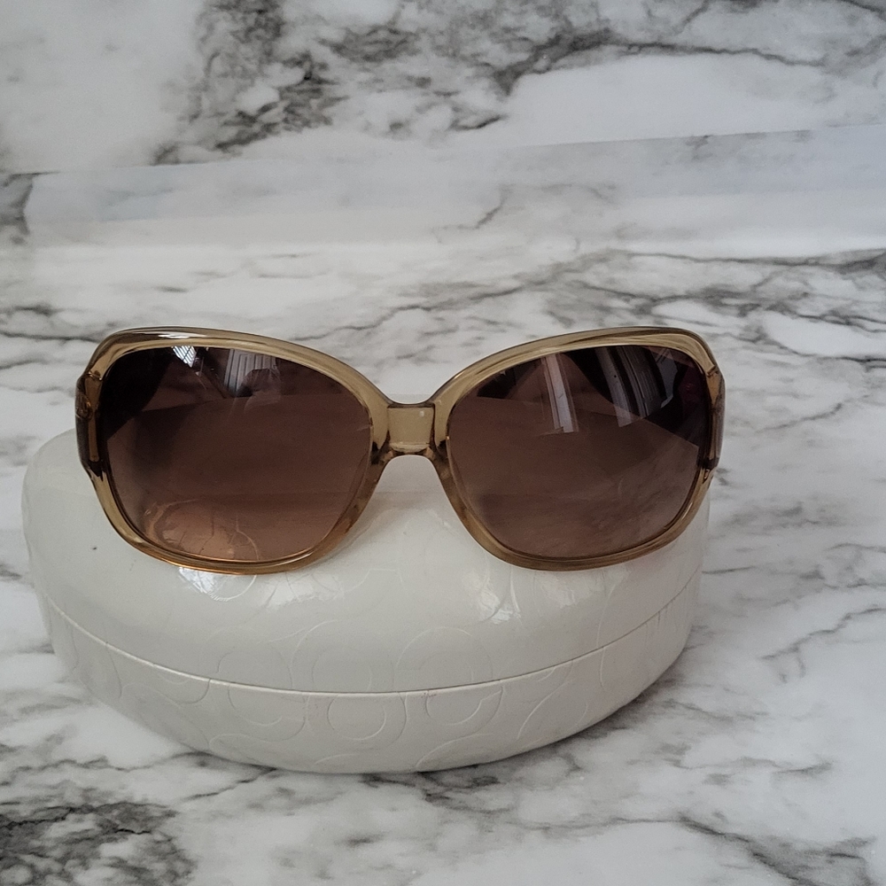 Coach Oversized Tan Sunglasses
